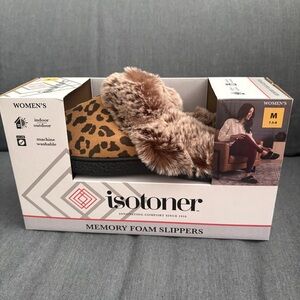 Isotoner Leopard Print Memory Foam Slippers